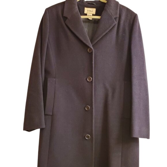 Vintage L.L. Bean Long Black Women's Coat Sz 10